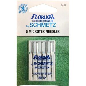 Floriani Chrome By Schmetz 5 Microtex Needles Size 80/12 Sewing & Quilting Suppl